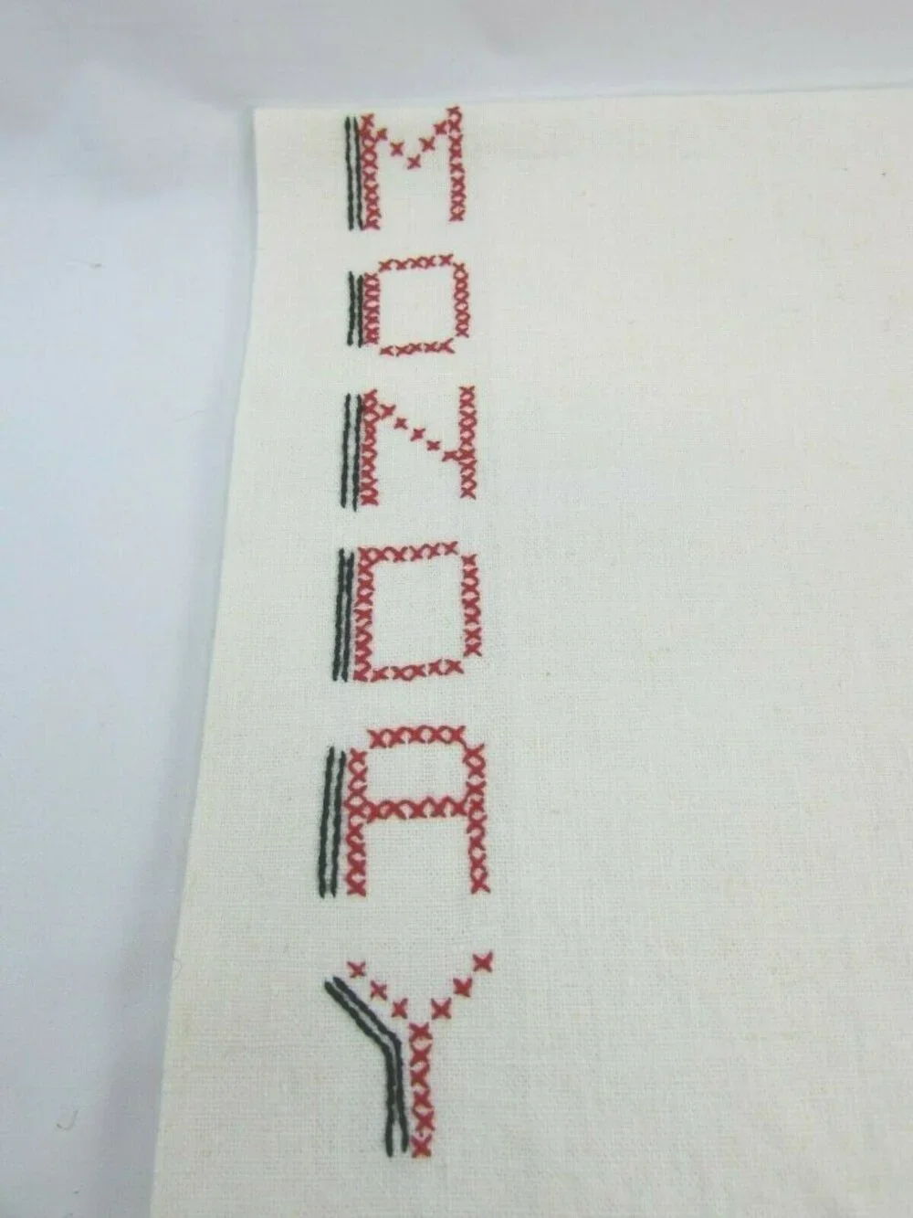 Vintage Monday Linen Tea Towel Kitchen Toweling Cross Stitch 33643 Washing